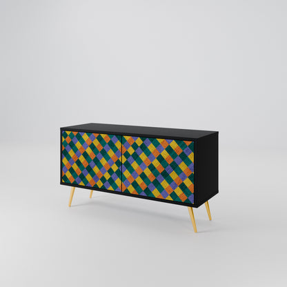 PAINTED SQUARES MIX Kompaktní dvoudveřový TV stolek