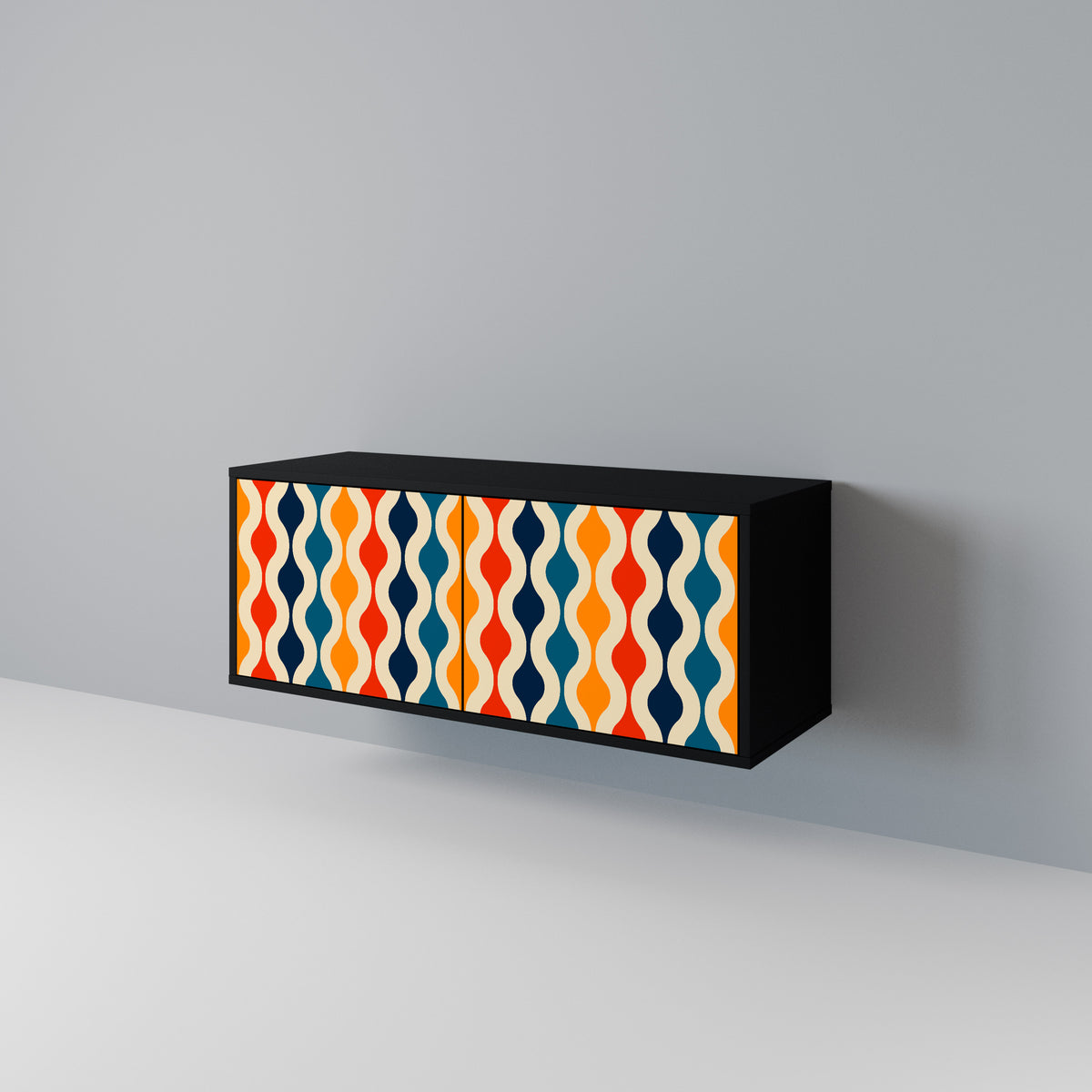 COLORFUL NOSTALGIA Kompaktní dvoudveřový TV stolek