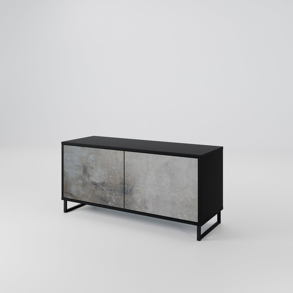 CONCRETE WALL Kompaktní dvoudveřový TV stolek