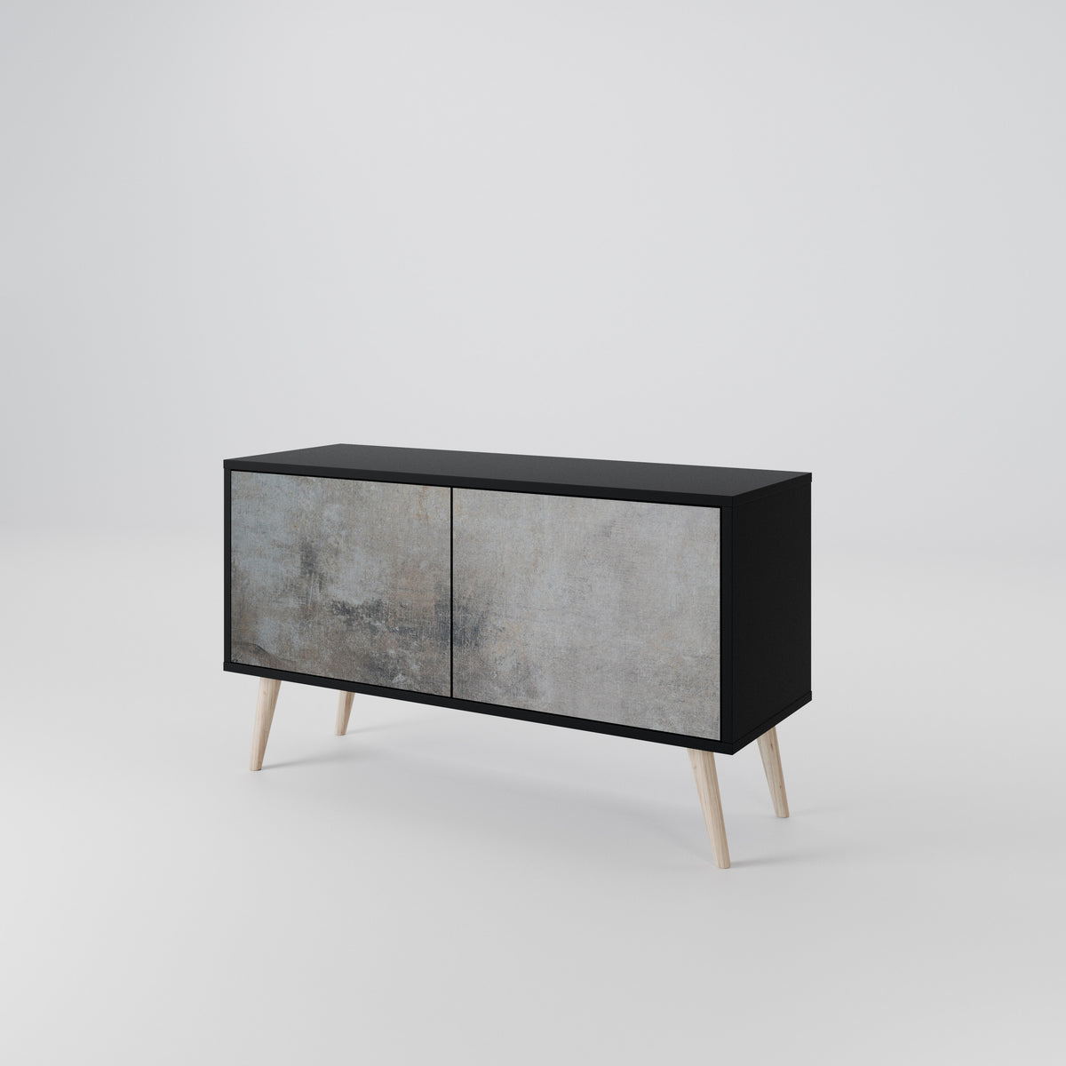 CONCRETE WALL Kompaktní dvoudveřový TV stolek
