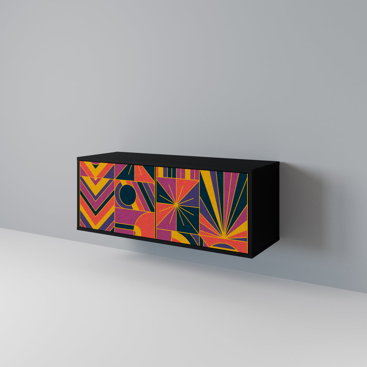 ELECTRIC PATTERNS Kompaktní dvoudveřový TV stolek