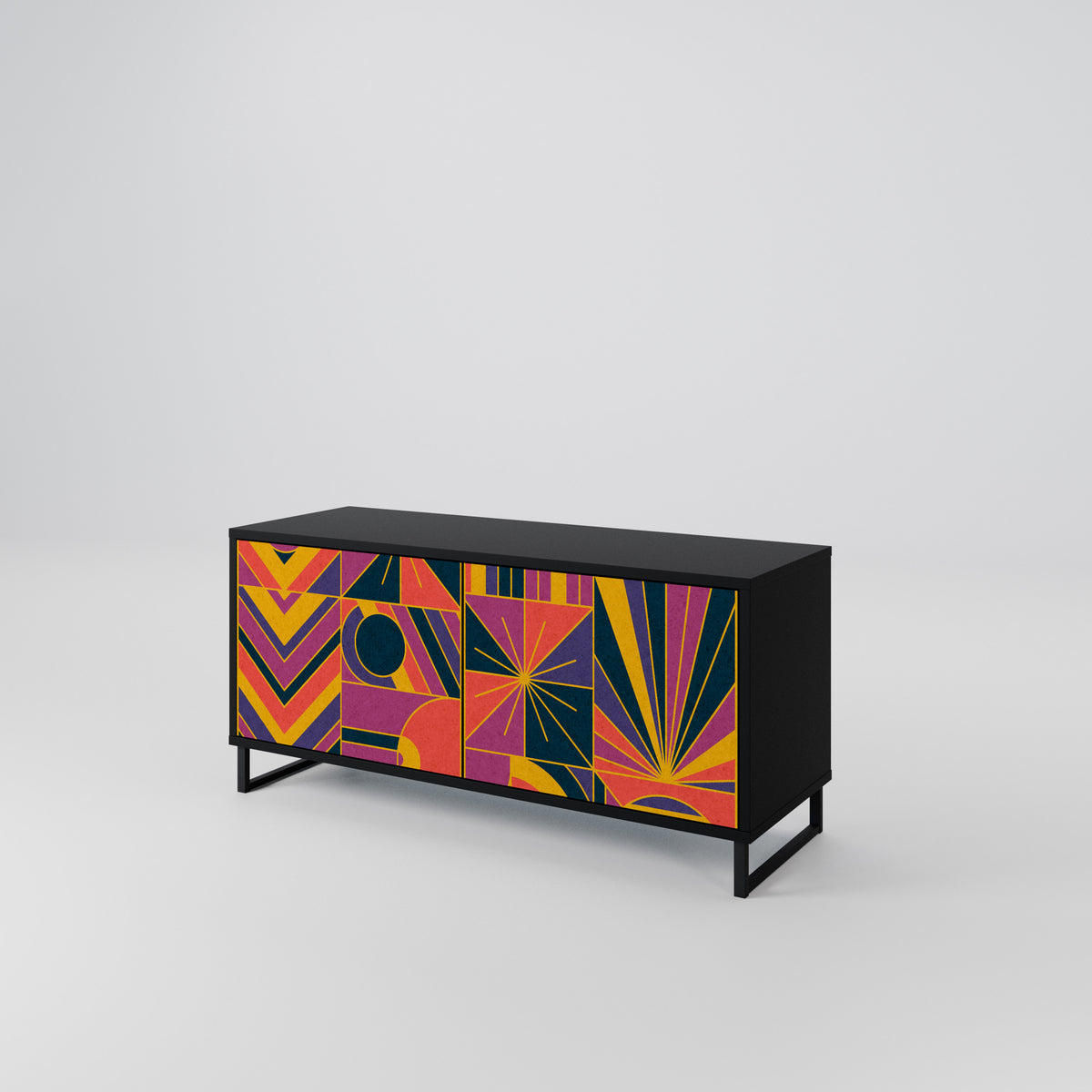 ELECTRIC PATTERNS Kompaktní dvoudveřový TV stolek