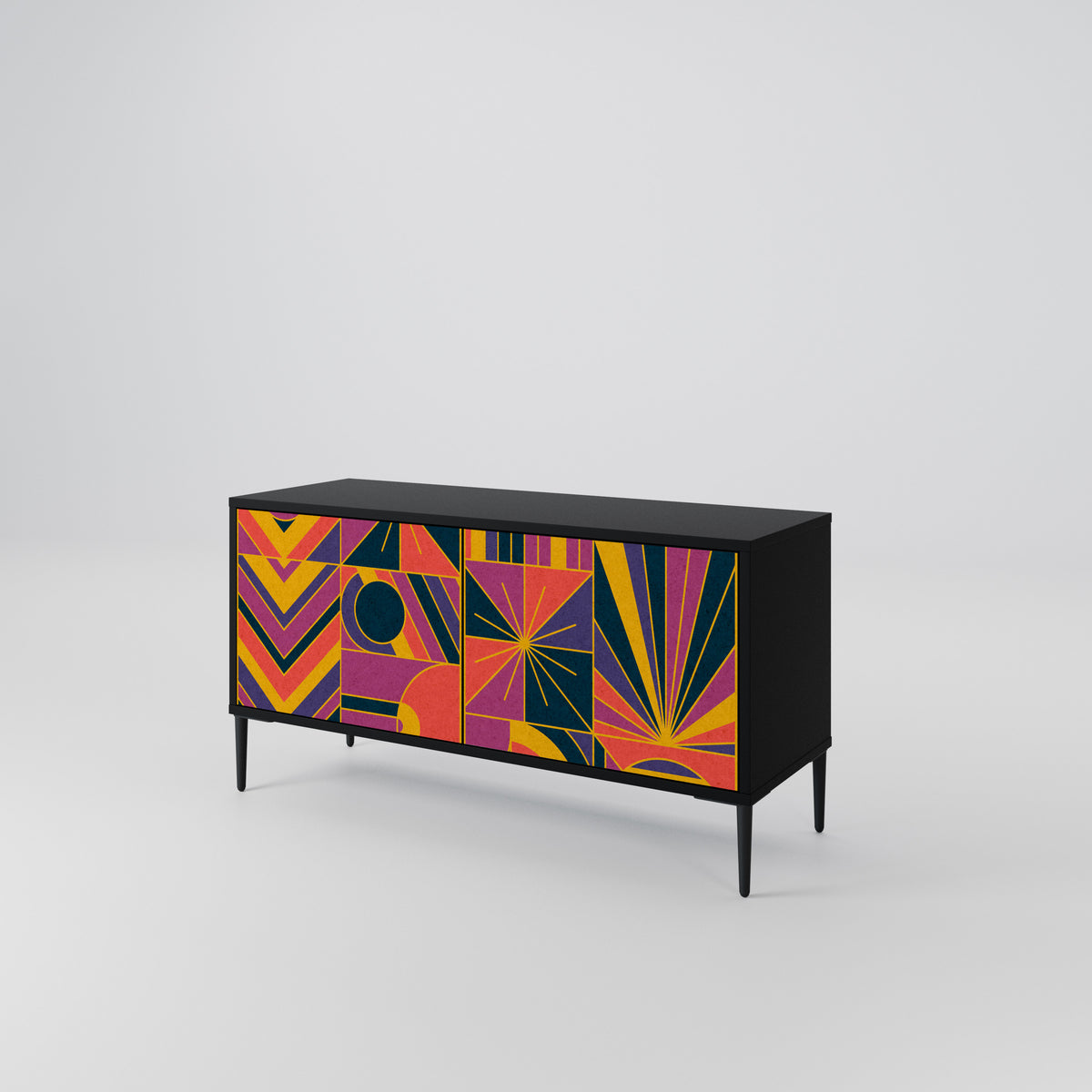 ELECTRIC PATTERNS Kompaktní dvoudveřový TV stolek