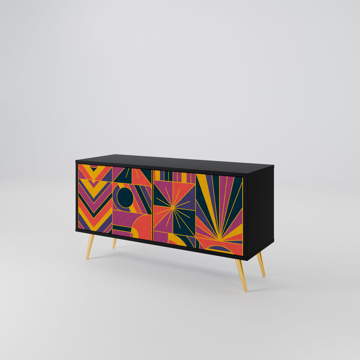 ELECTRIC PATTERNS Kompaktní dvoudveřový TV stolek