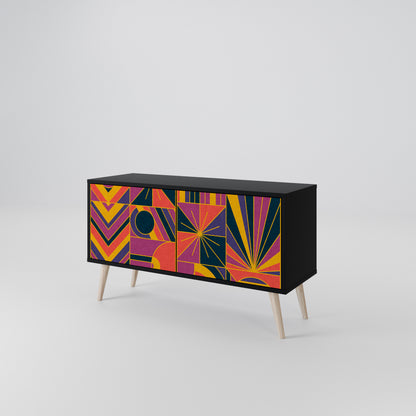 ELECTRIC PATTERNS Kompaktní dvoudveřový TV stolek