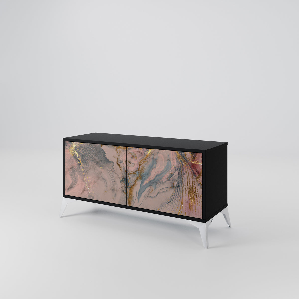GILDED SWIRLS Kompaktní dvoudveřový TV stolek
