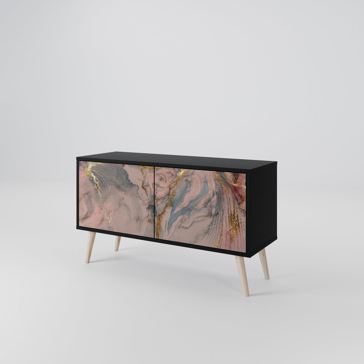 GILDED SWIRLS Kompaktní dvoudveřový TV stolek