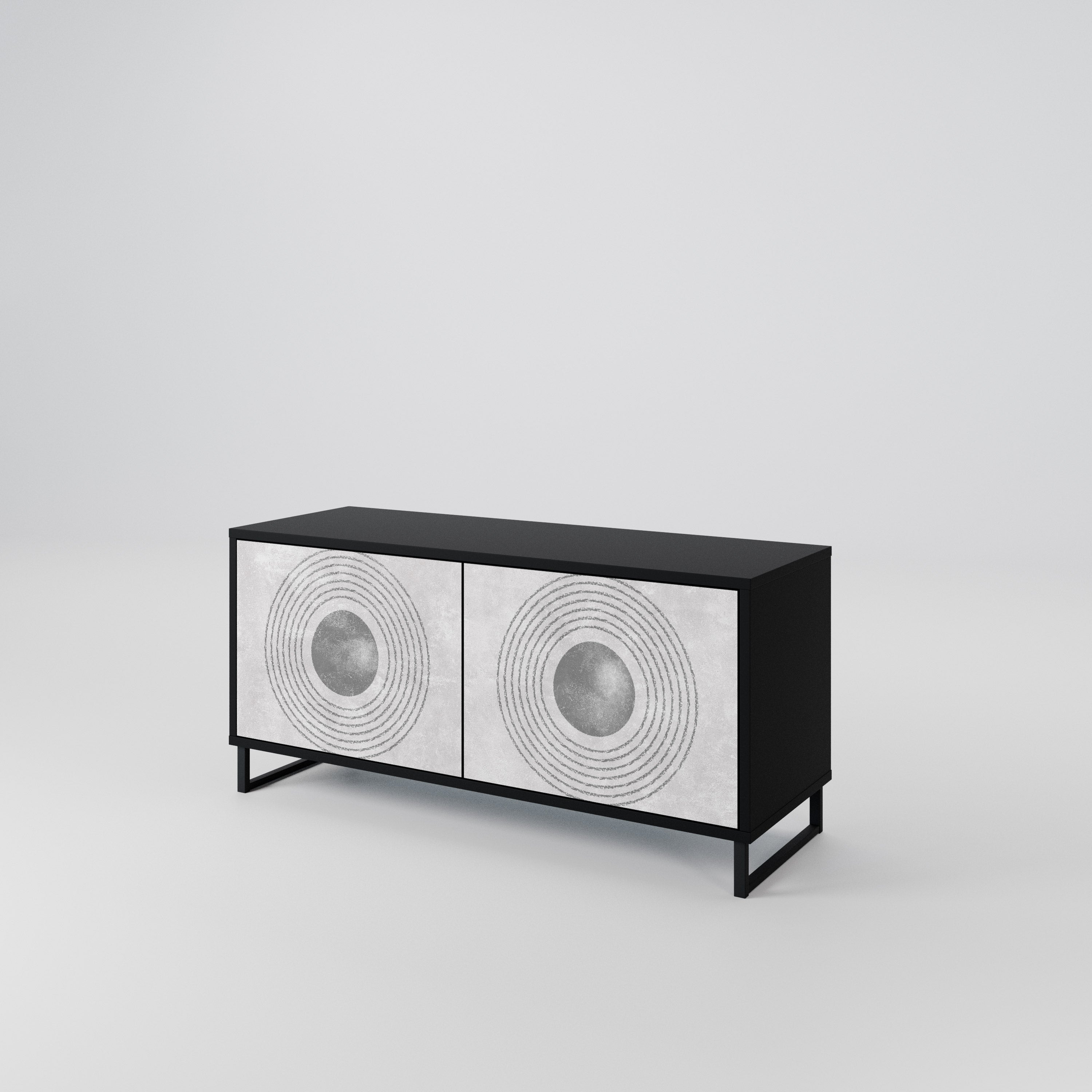 SOLID CIRCLES Compact 2-Door TV Cabinet