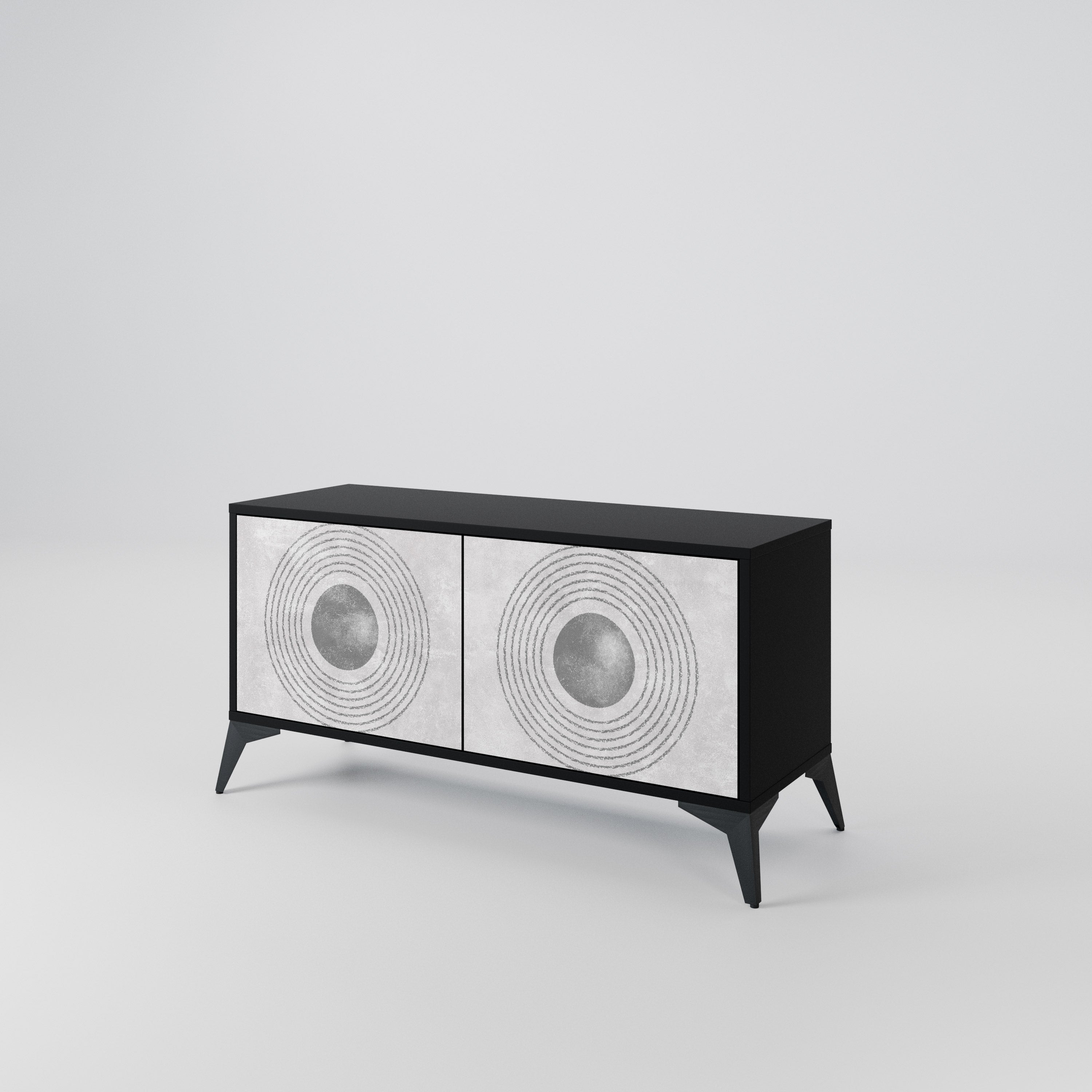SOLID CIRCLES Compact 2-Door TV Cabinet