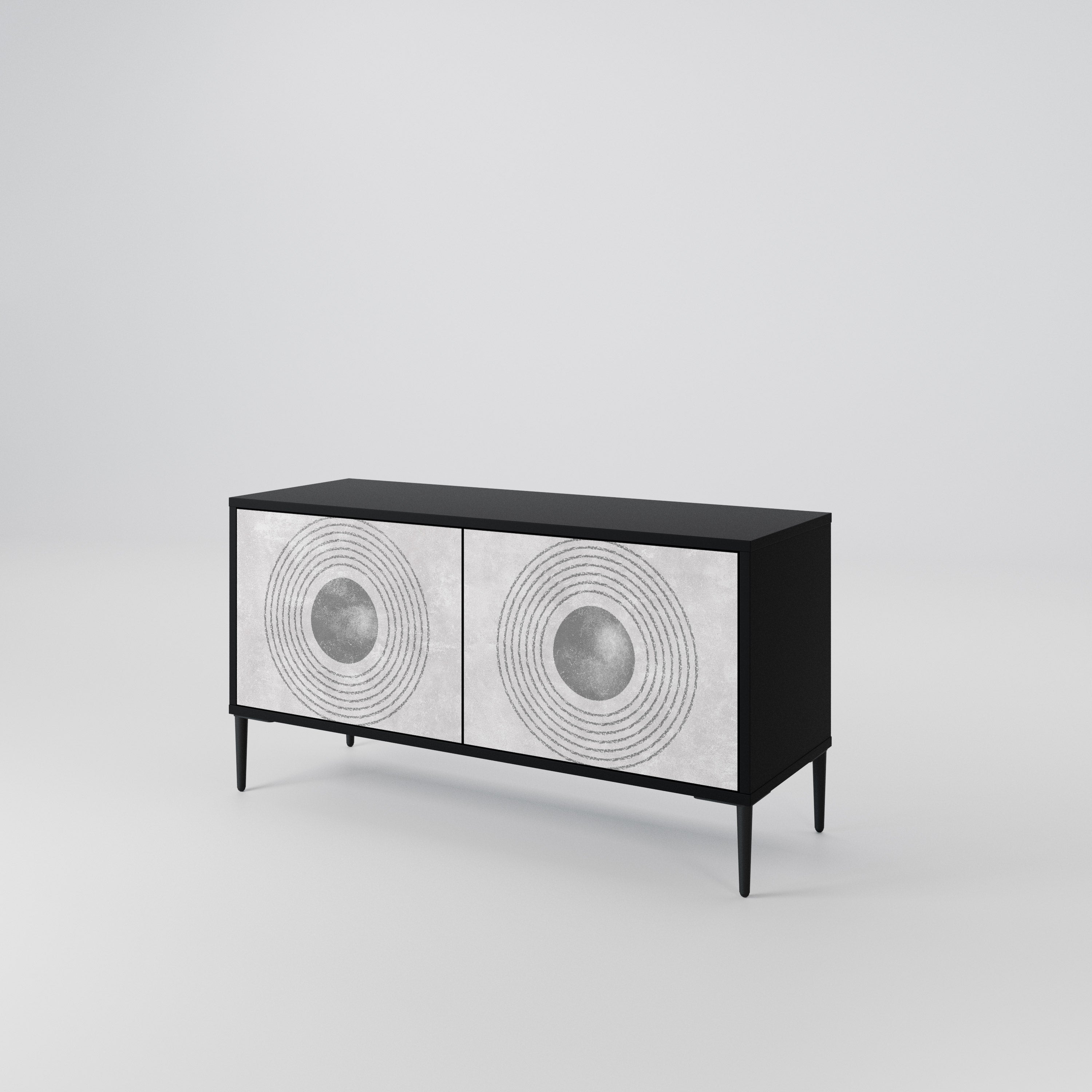 SOLID CIRCLES Compact 2-Door TV Cabinet