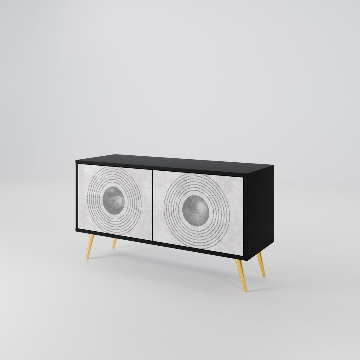 SOLID CIRCLES Kompaktní dvoudveřový TV stolek