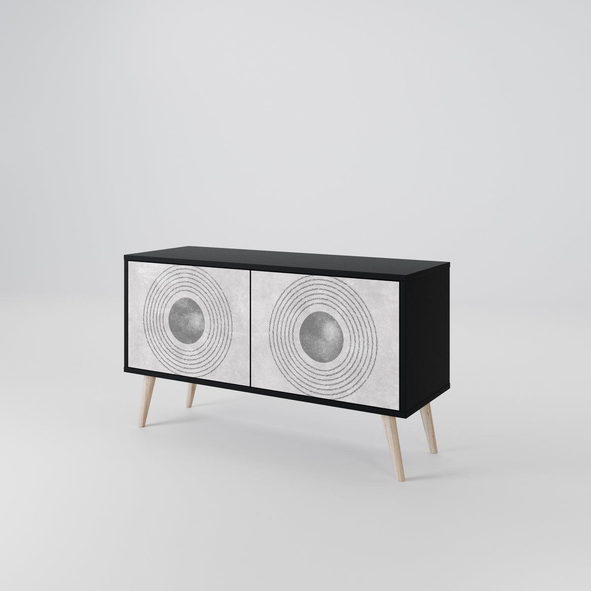 SOLID CIRCLES Kompaktní dvoudveřový TV stolek