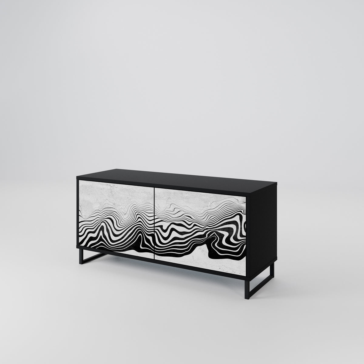 MONOCHROME MIRAGE Kompaktní dvoudveřový TV stolek