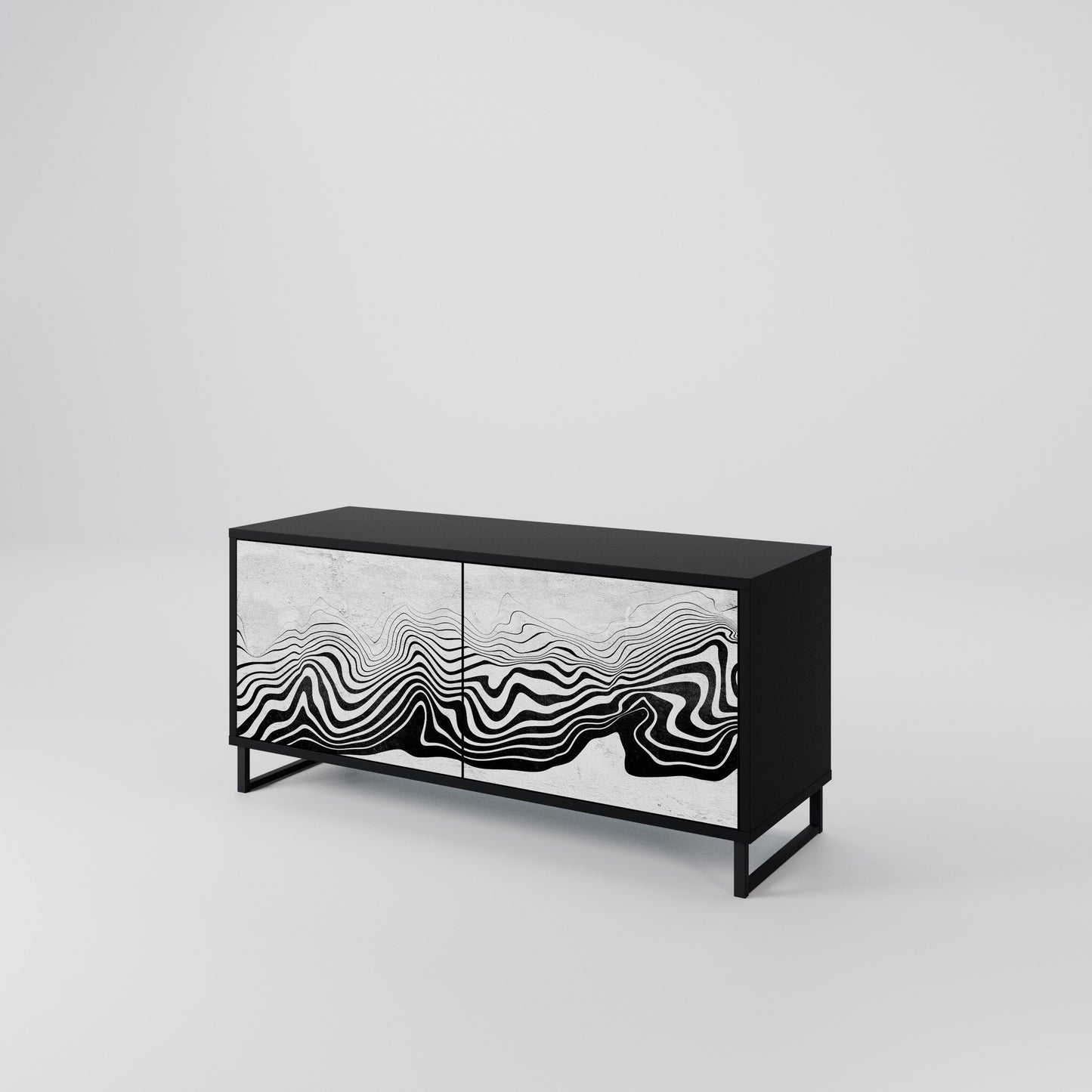 MONOCHROME MIRAGE Kompaktní dvoudveřový TV stolek