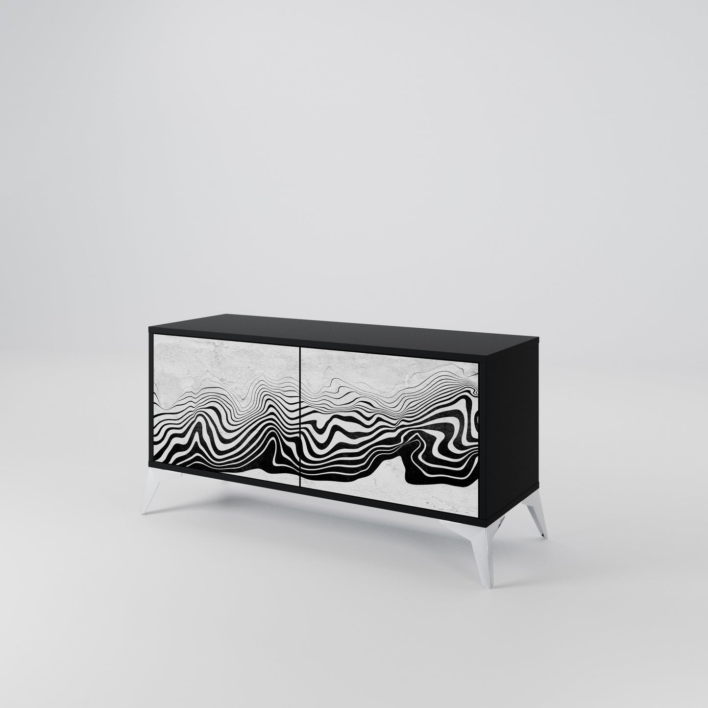 MONOCHROME MIRAGE Kompaktní dvoudveřový TV stolek