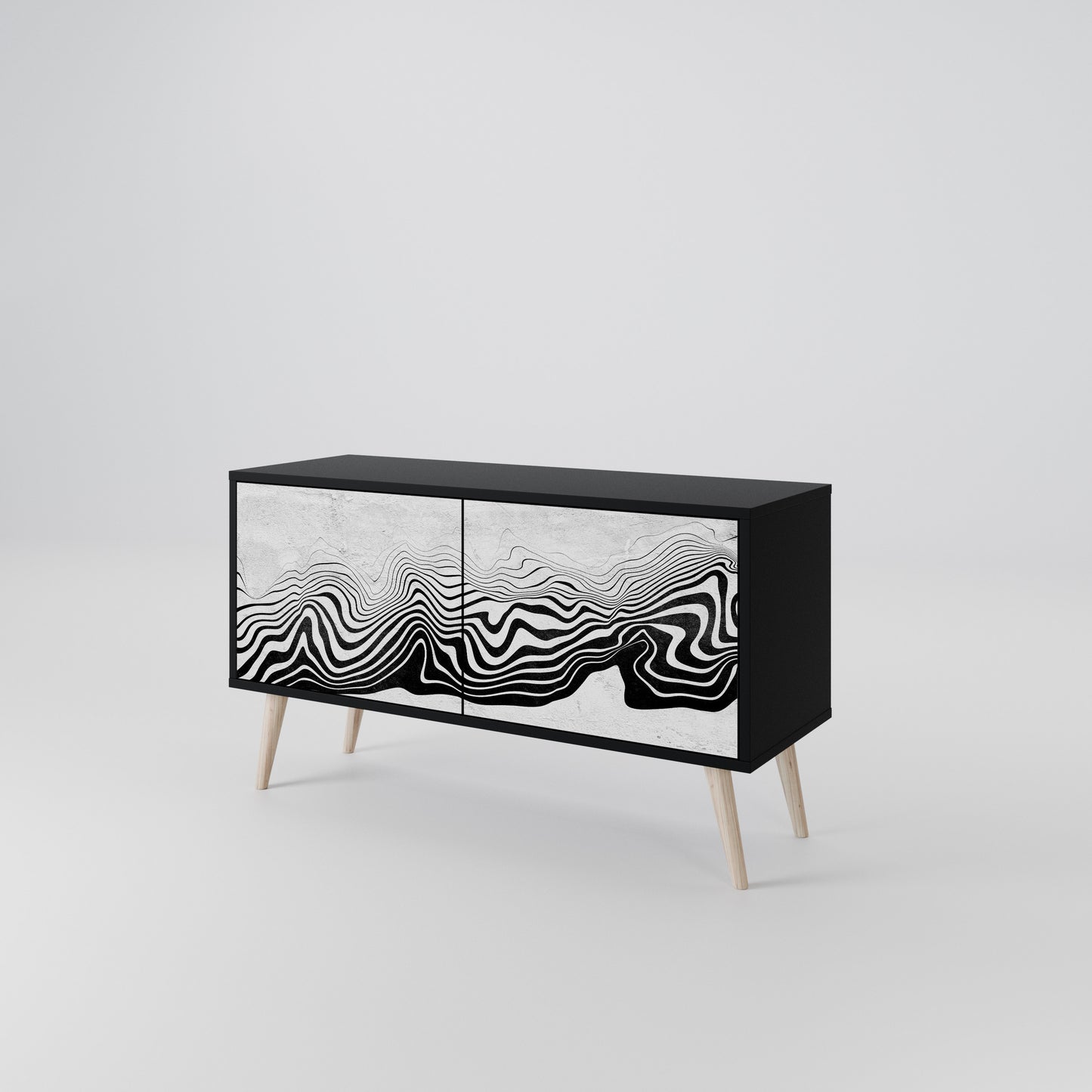 MONOCHROME MIRAGE Kompaktní dvoudveřový TV stolek