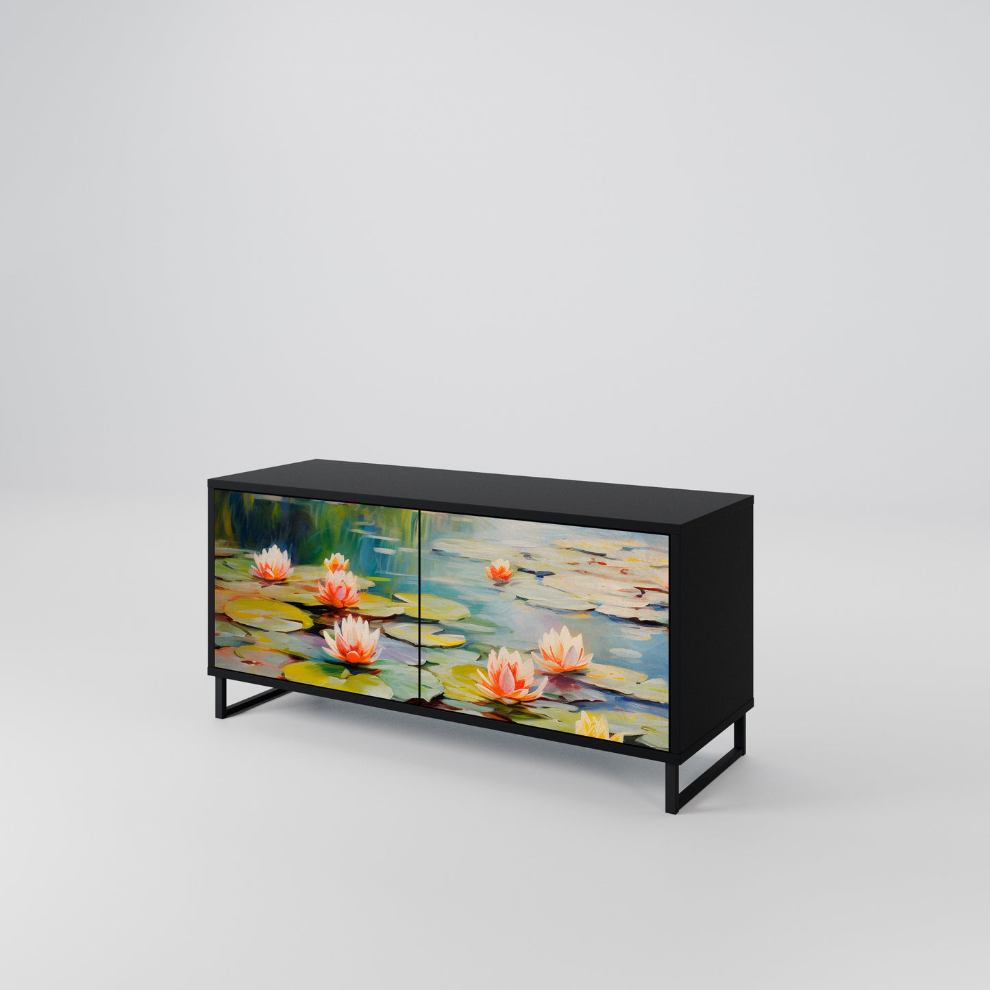 BLOOMING WATERS Kompaktní dvoudveřový TV stolek