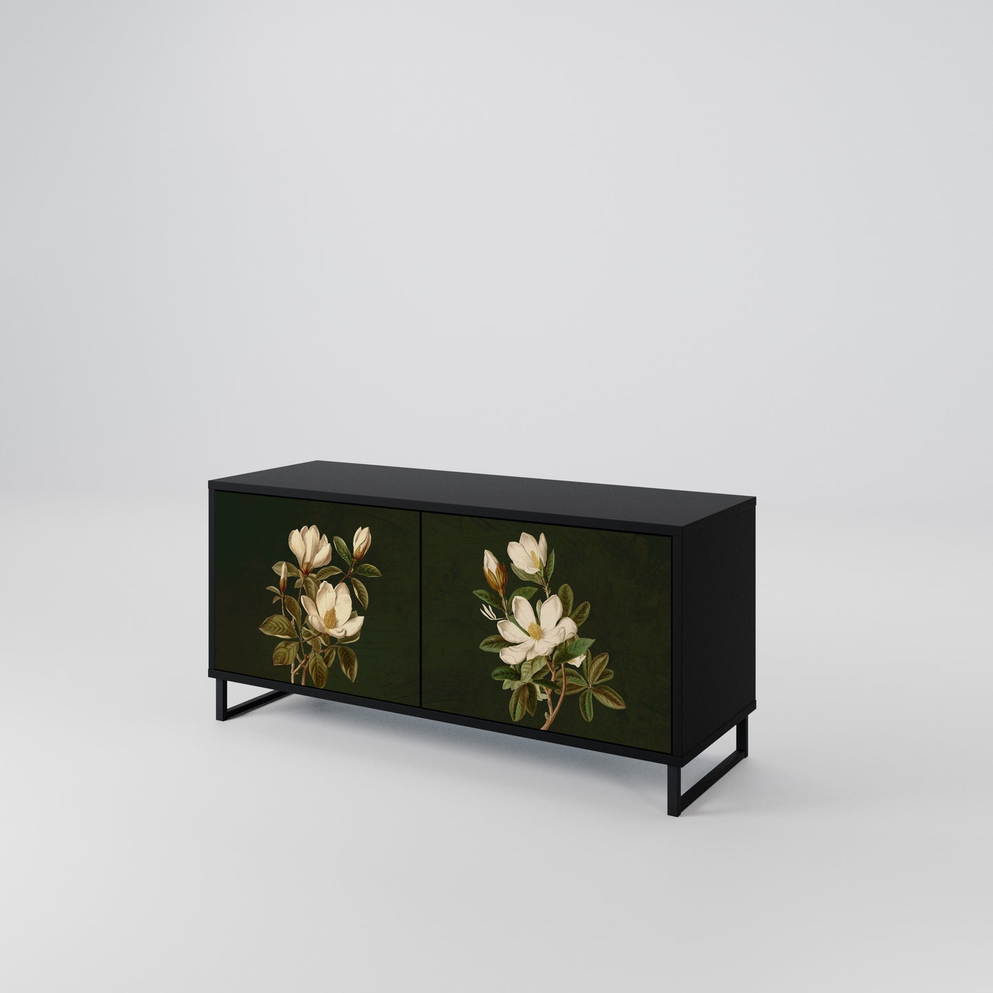 FLORAL NOIR Kompaktní dvoudveřový TV stolek
