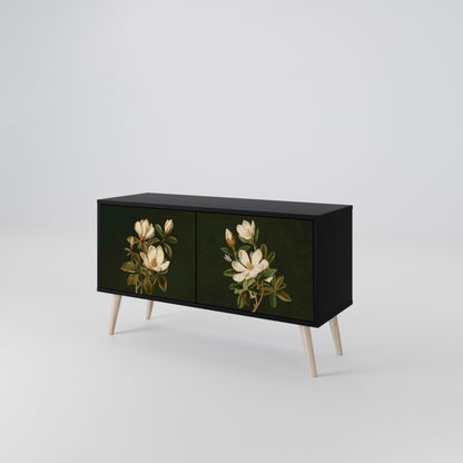 FLORAL NOIR Kompaktní dvoudveřový TV stolek
