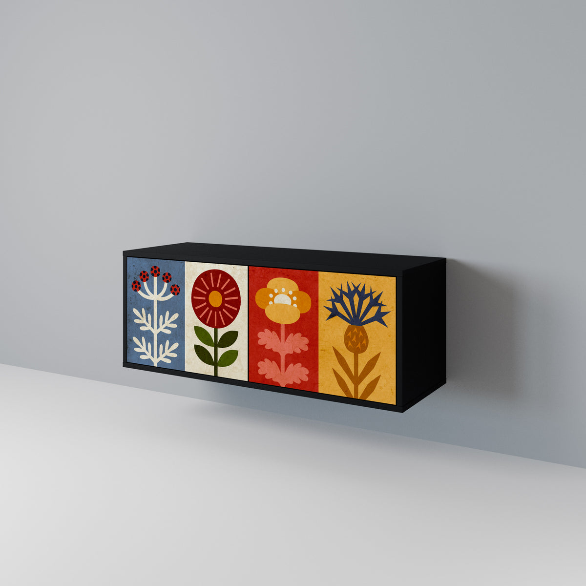 SCANDIC FLOWERET Kompaktní dvoudveřový TV stolek