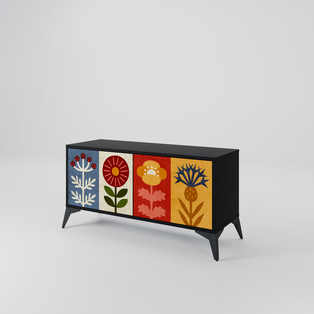 SCANDIC FLOWERET Kompaktní dvoudveřový TV stolek