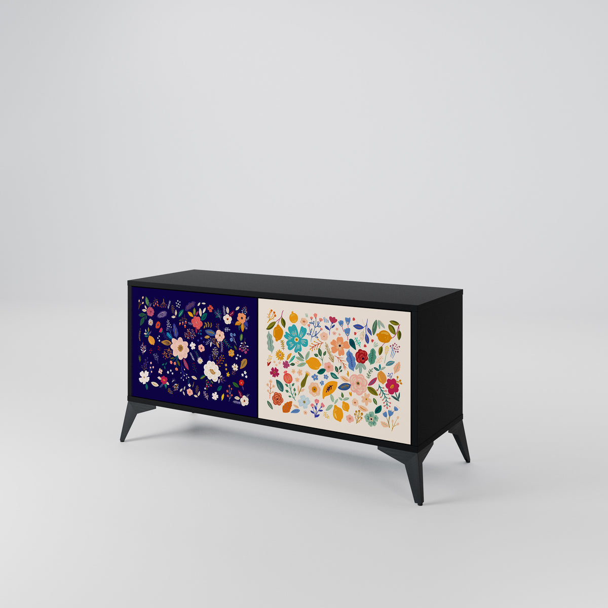 FLORAL COMBINATION Kompaktní dvoudveřový TV stolek