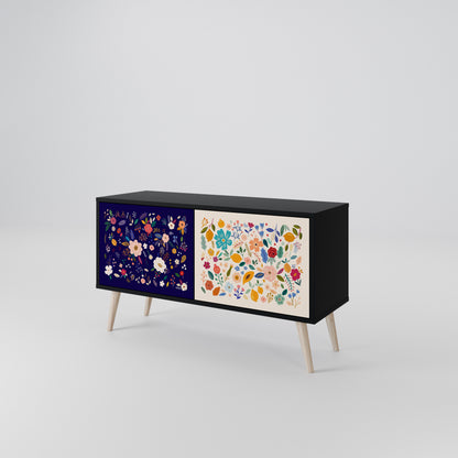 FLORAL COMBINATION Kompaktní dvoudveřový TV stolek