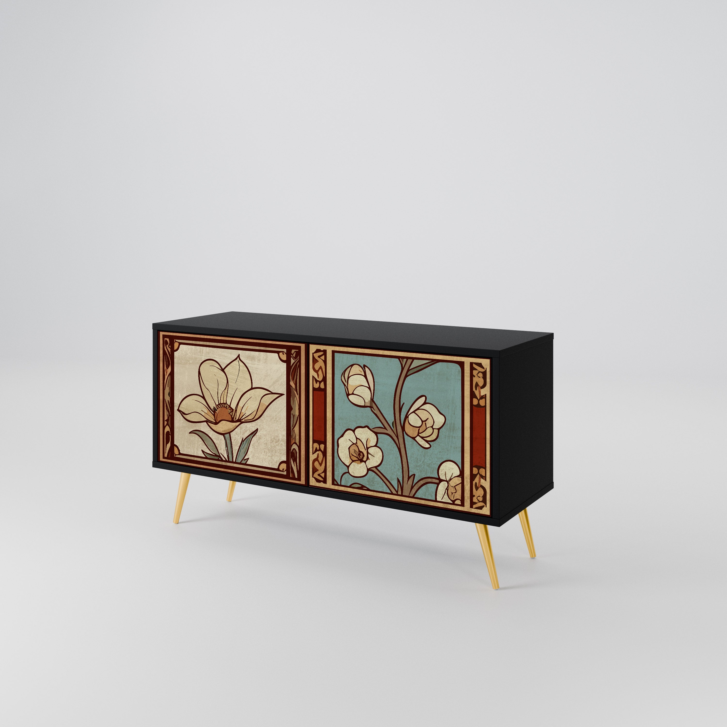 TIMELESS FLORA Compact 2-Door TV Cabinet