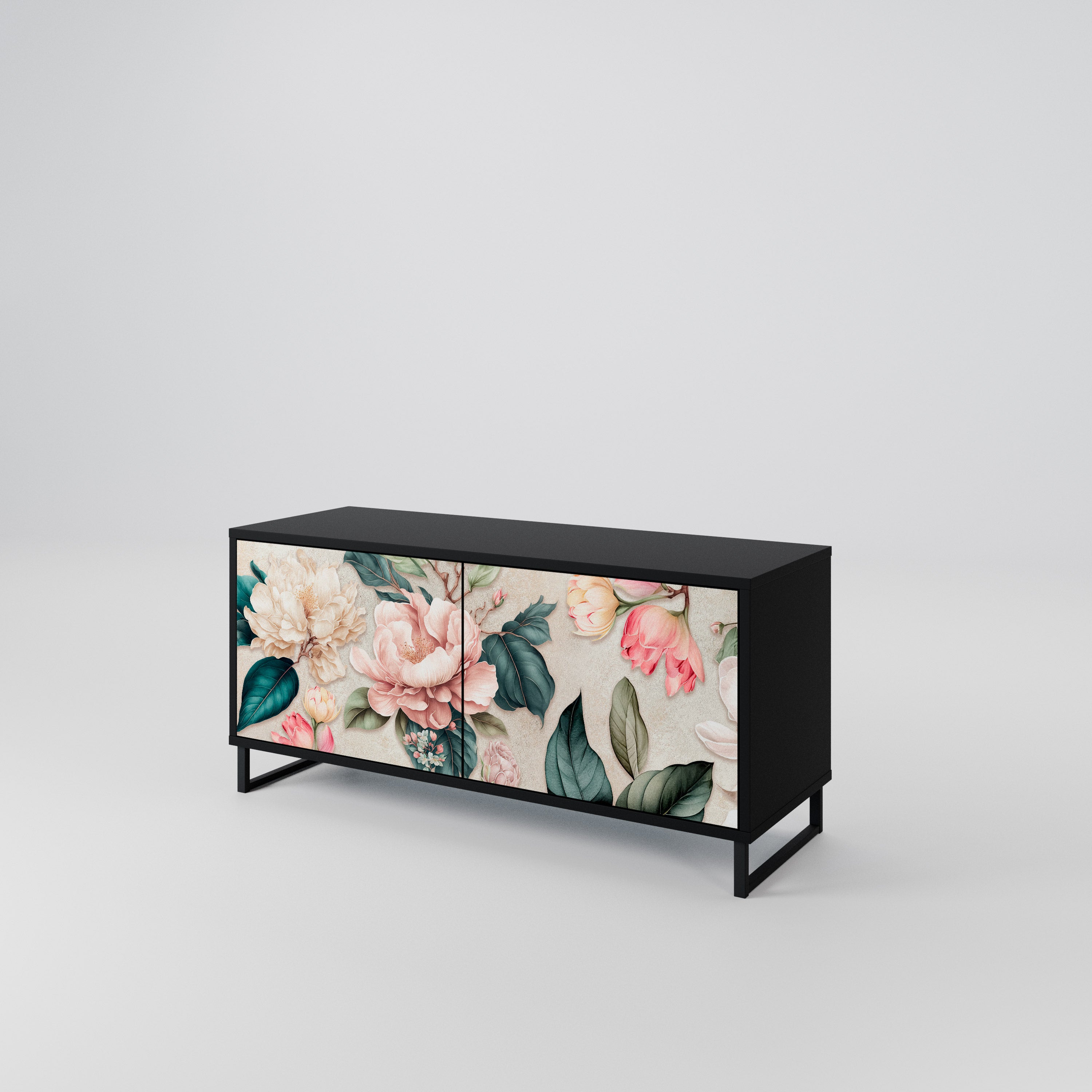 FLORAL GRACE Compact 2-Door TV Cabinet
