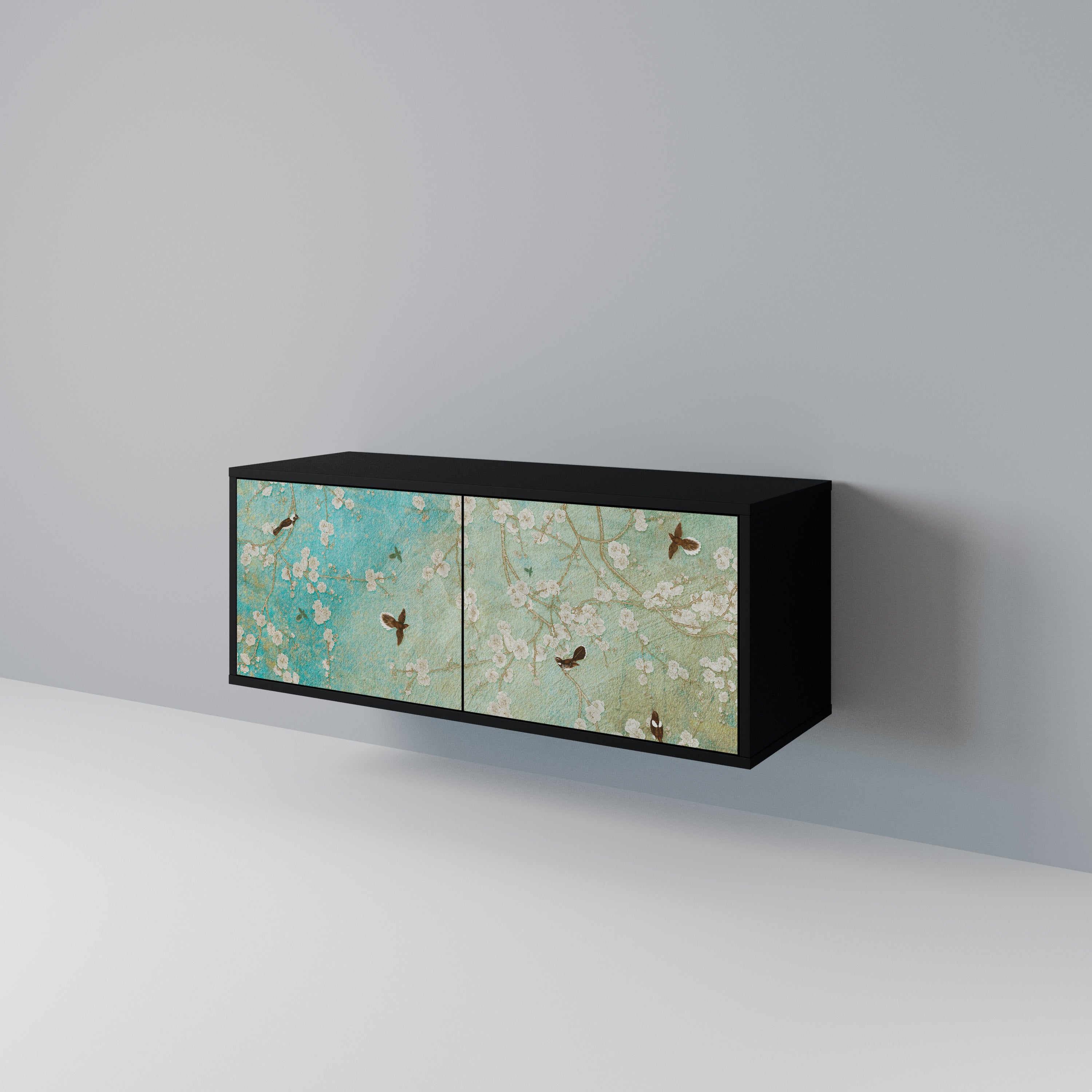 BLOOMING CHARM Compact 2-Door TV Cabinet