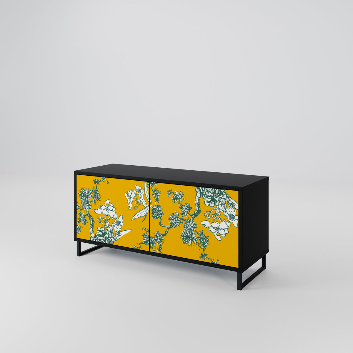 YELLOW CHINOISERIE Kompaktní dvoudveřový TV stolek