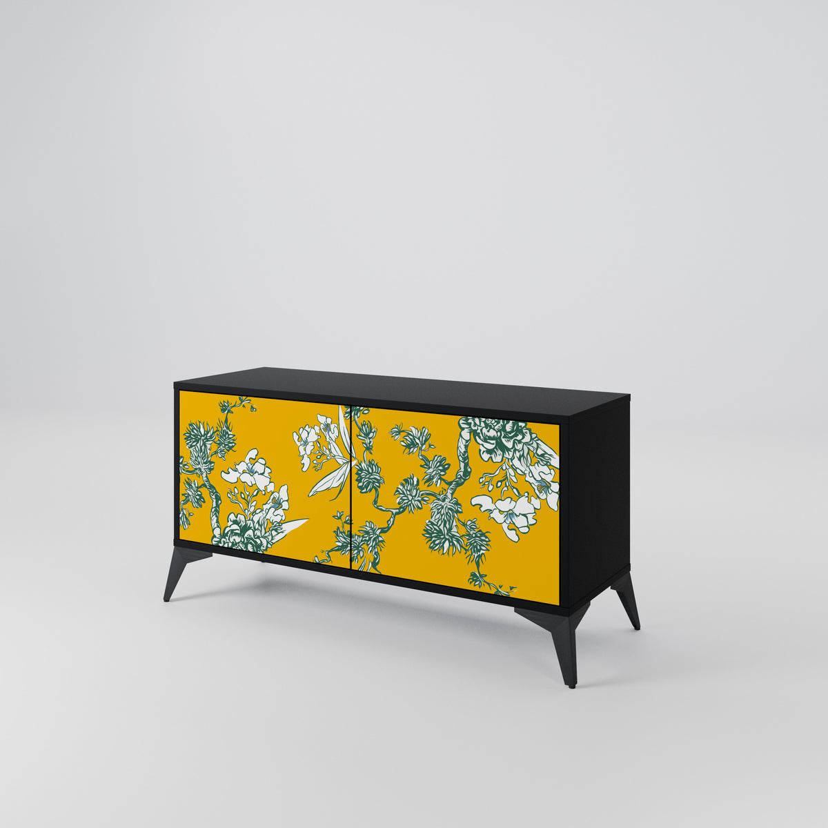 YELLOW CHINOISERIE Kompaktní dvoudveřový TV stolek