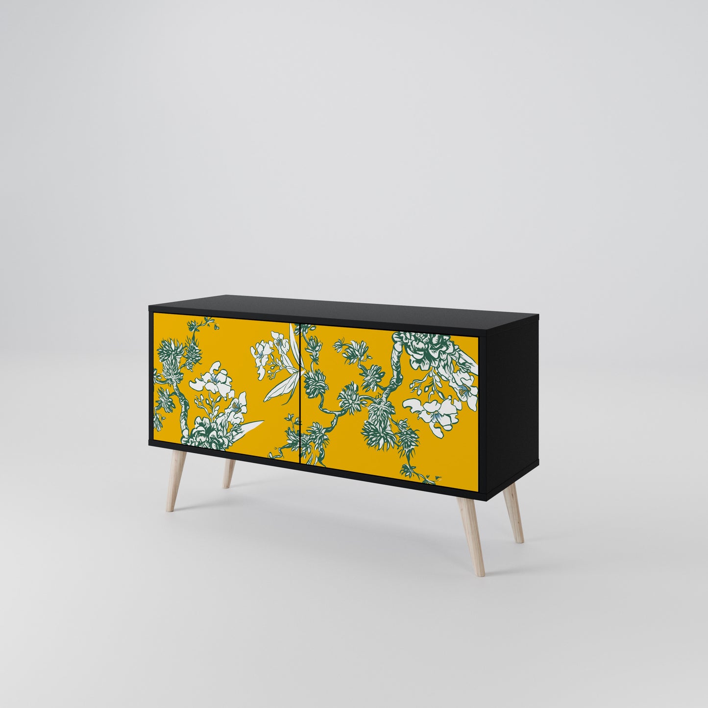 YELLOW CHINOISERIE Kompaktní dvoudveřový TV stolek