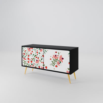 FLOWERS AND STRAWBERRIES Kompaktní dvoudveřový TV stolek