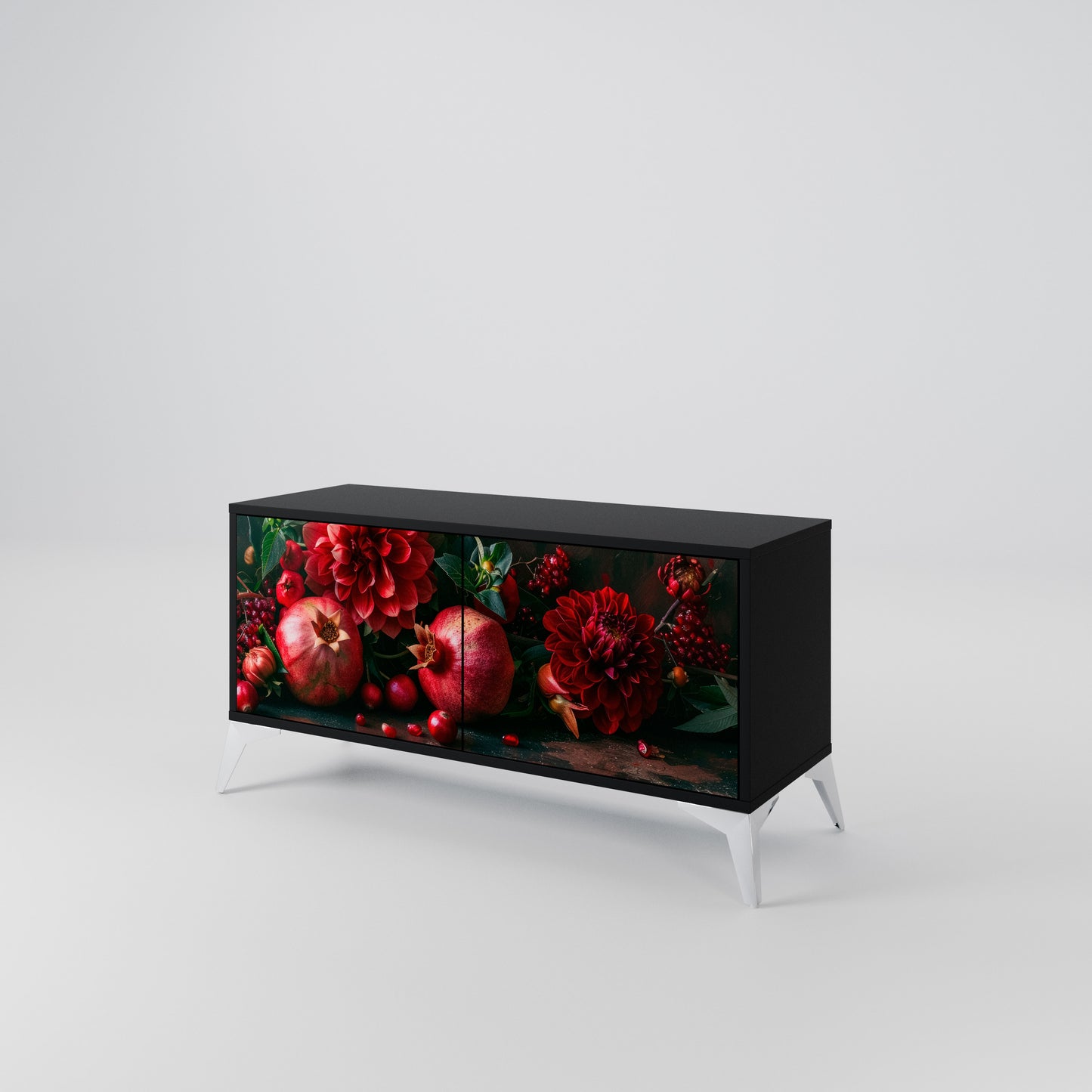 DAHLIAS AND POMEGRANATES Kompaktní dvoudveřový TV stolek