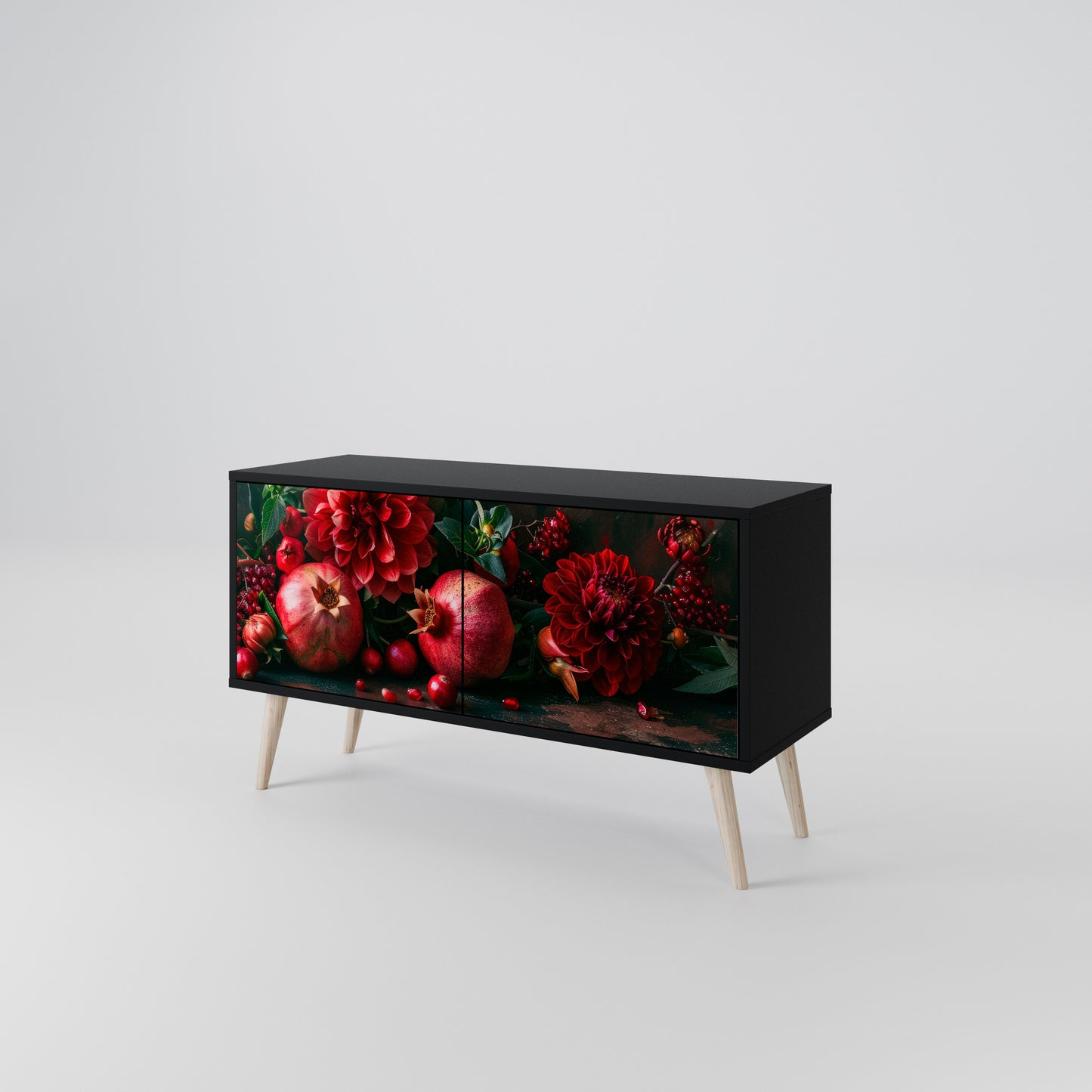 DAHLIAS AND POMEGRANATES Kompaktní dvoudveřový TV stolek