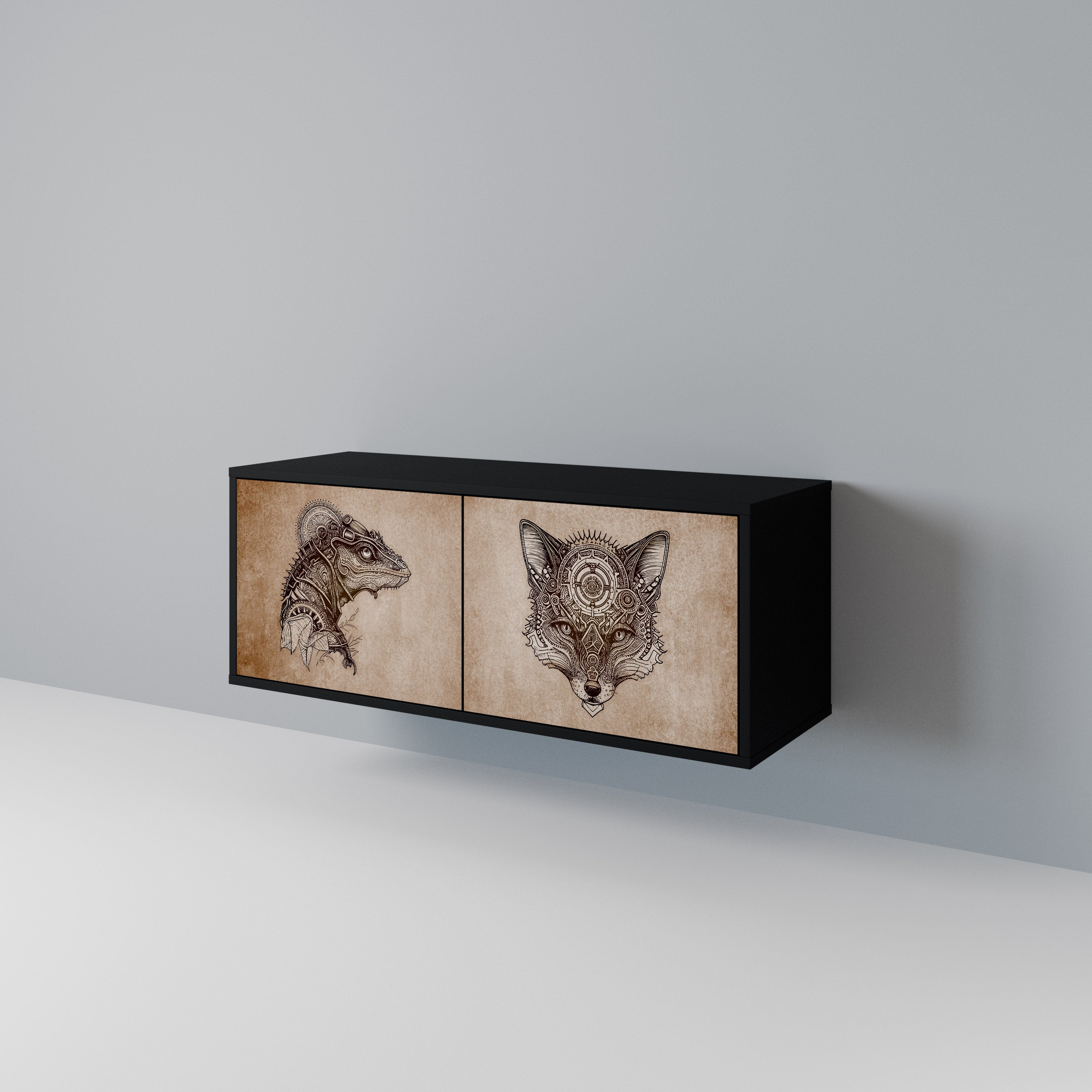 STEAMPUNK CLAN Compact 2-Door TV Cabinet