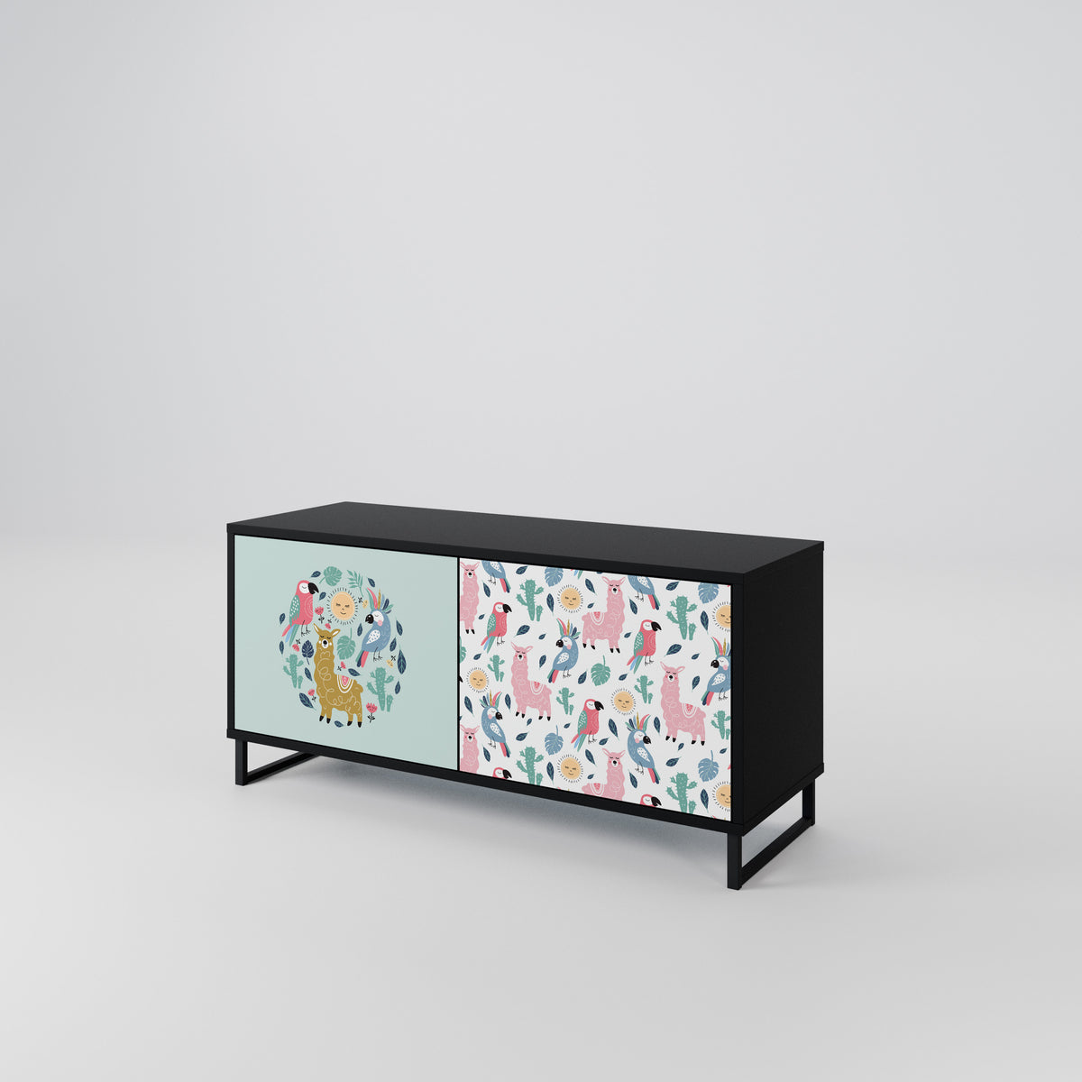 COLORFUL ALPACAS Kompaktní dvoudveřový TV stolek