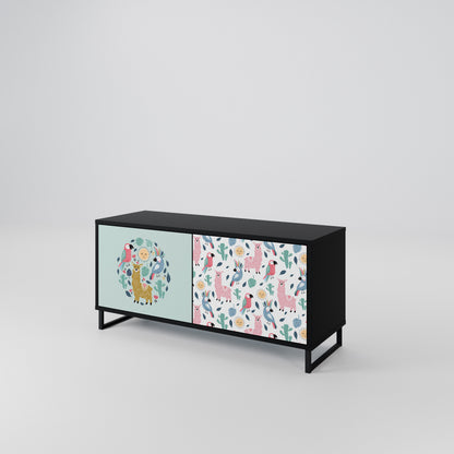 COLORFUL ALPACAS Kompaktní dvoudveřový TV stolek