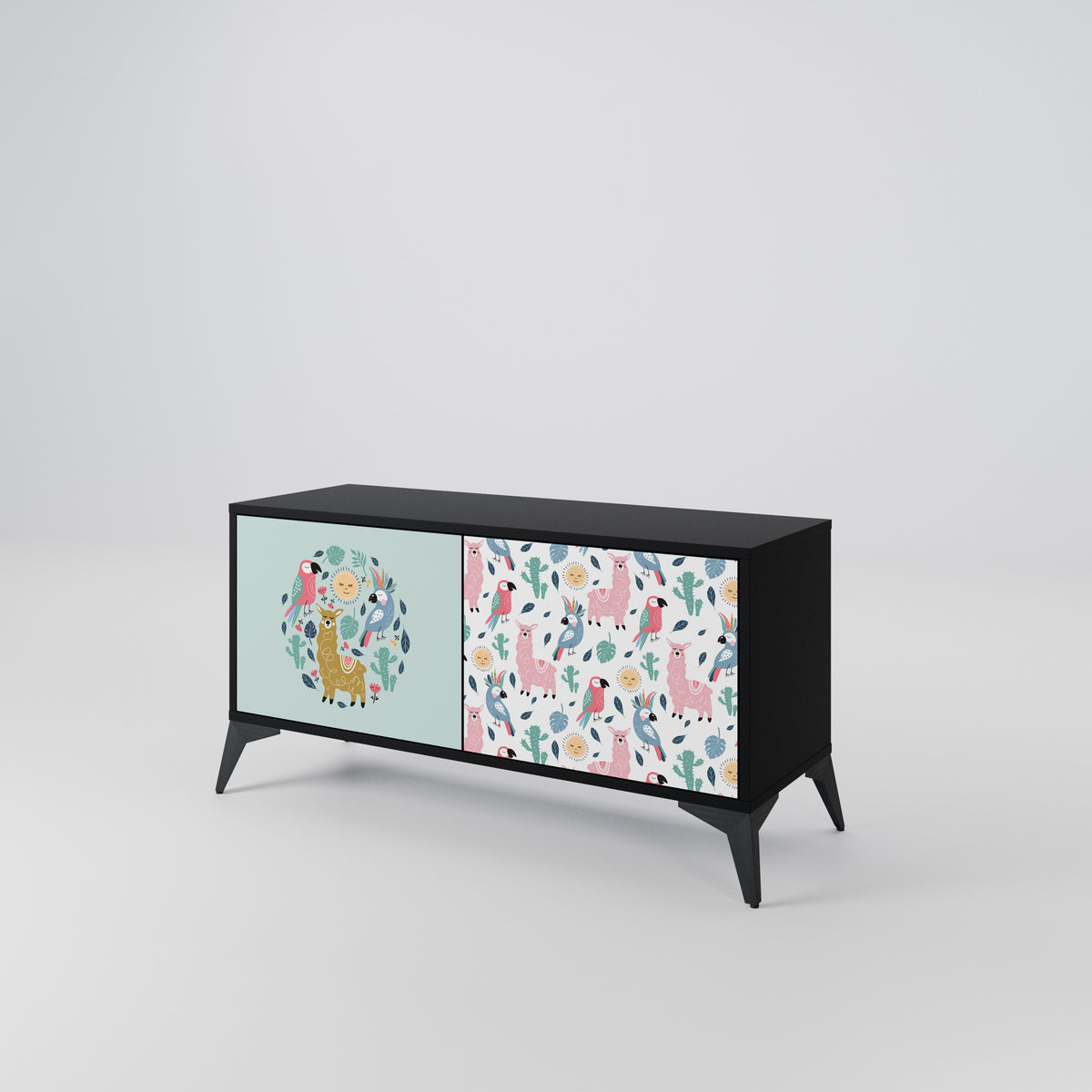 COLORFUL ALPACAS Kompaktní dvoudveřový TV stolek