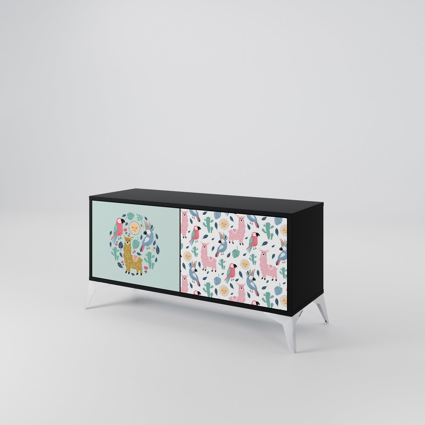 COLORFUL ALPACAS Kompaktní dvoudveřový TV stolek