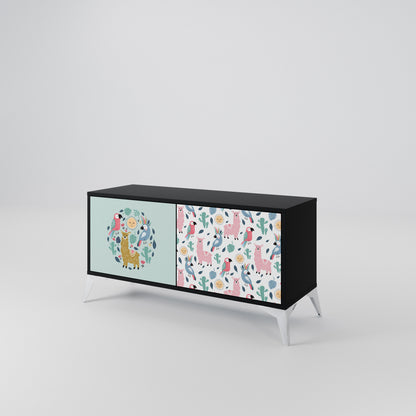 COLORFUL ALPACAS Kompaktní dvoudveřový TV stolek