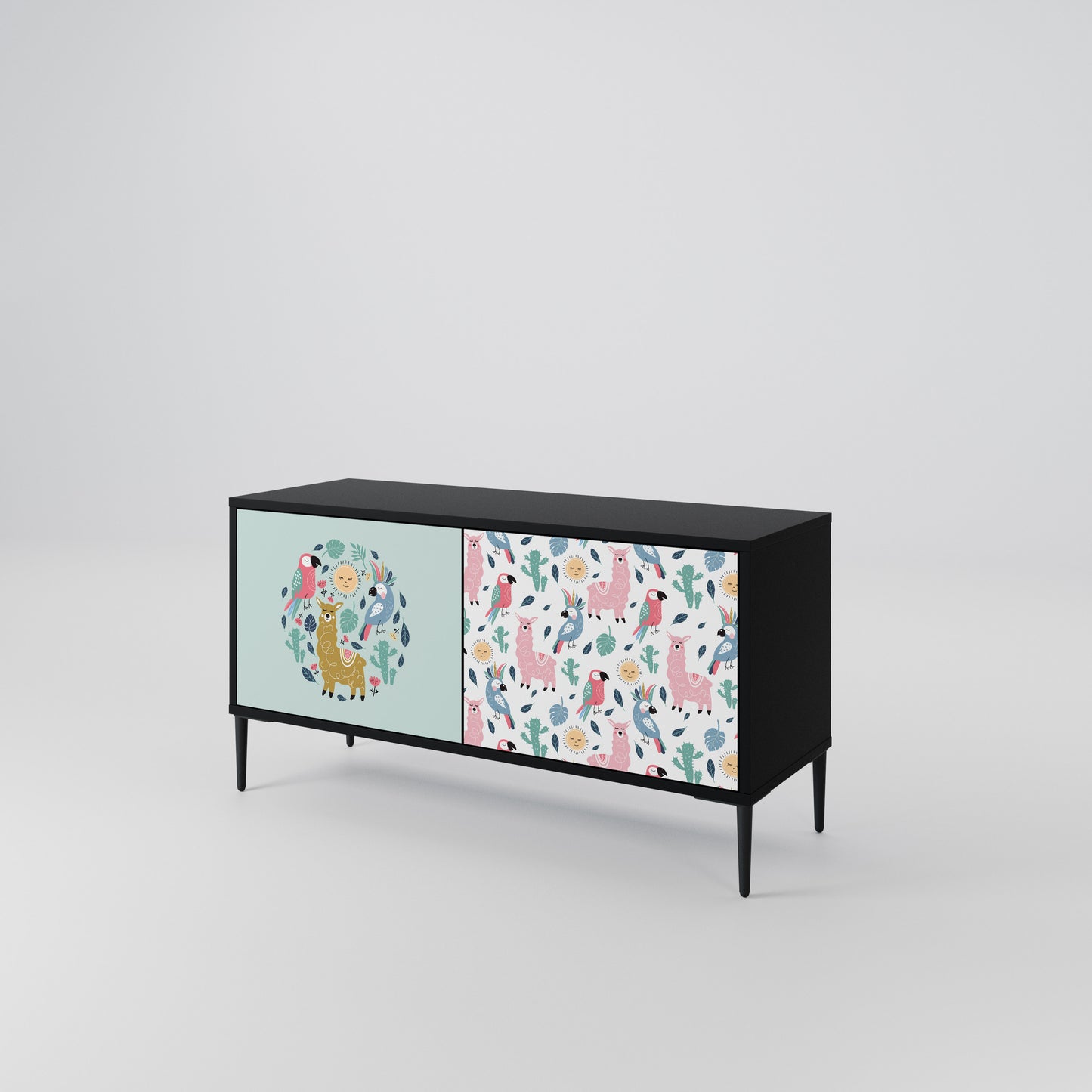 COLORFUL ALPACAS Kompaktní dvoudveřový TV stolek