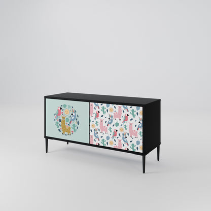 COLORFUL ALPACAS Kompaktní dvoudveřový TV stolek