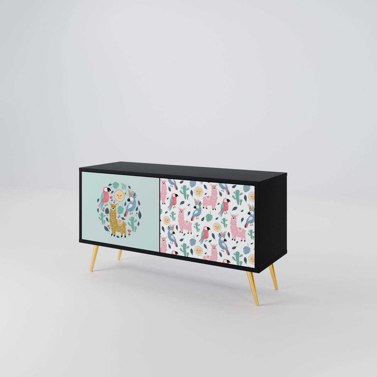 COLORFUL ALPACAS Kompaktní dvoudveřový TV stolek