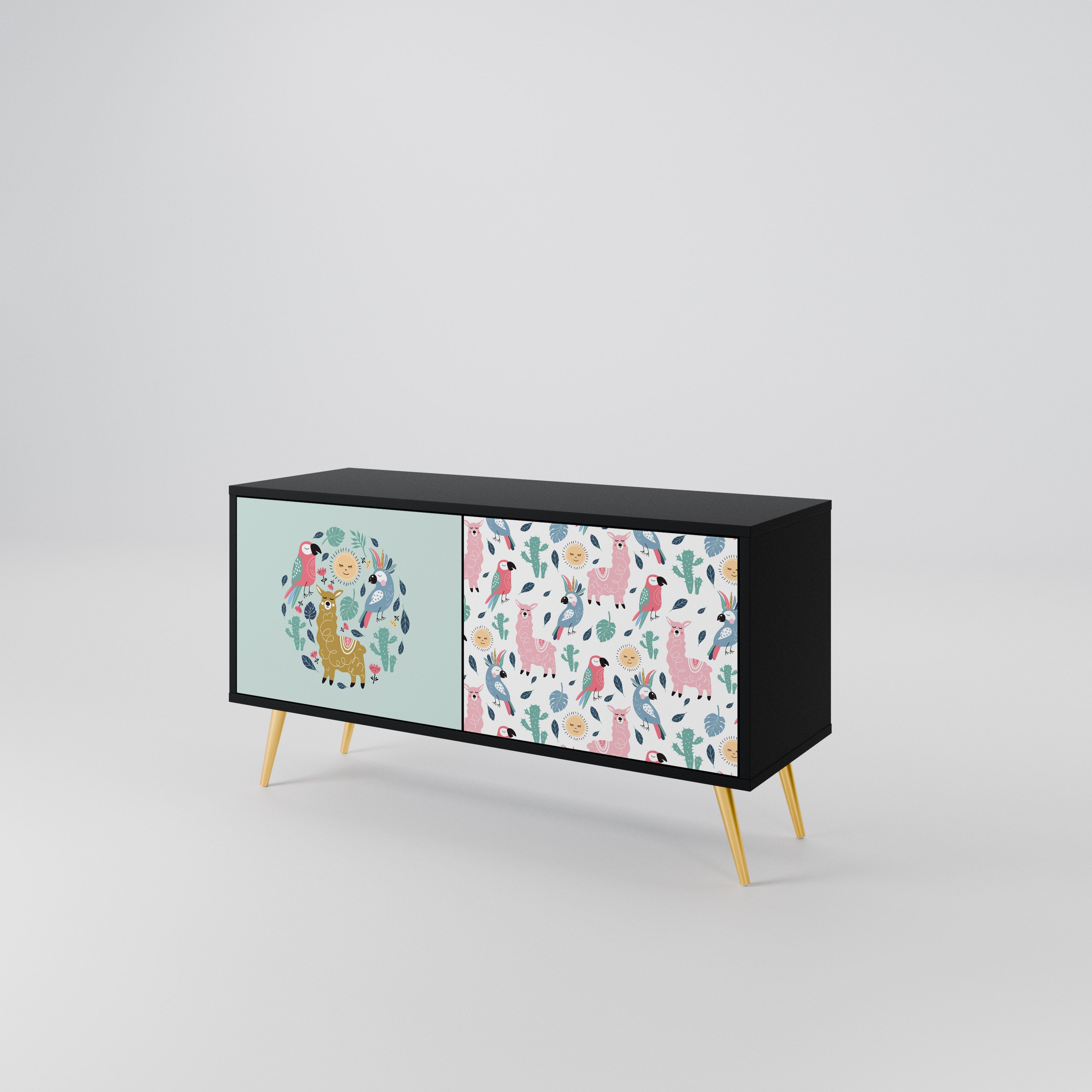 COLORFUL ALPACAS Compact 2-Door TV Cabinet