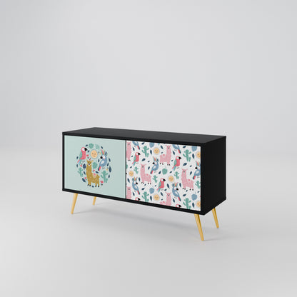 COLORFUL ALPACAS Kompaktní dvoudveřový TV stolek