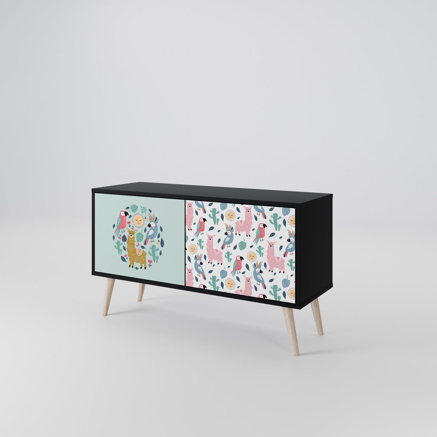 COLORFUL ALPACAS Kompaktní dvoudveřový TV stolek