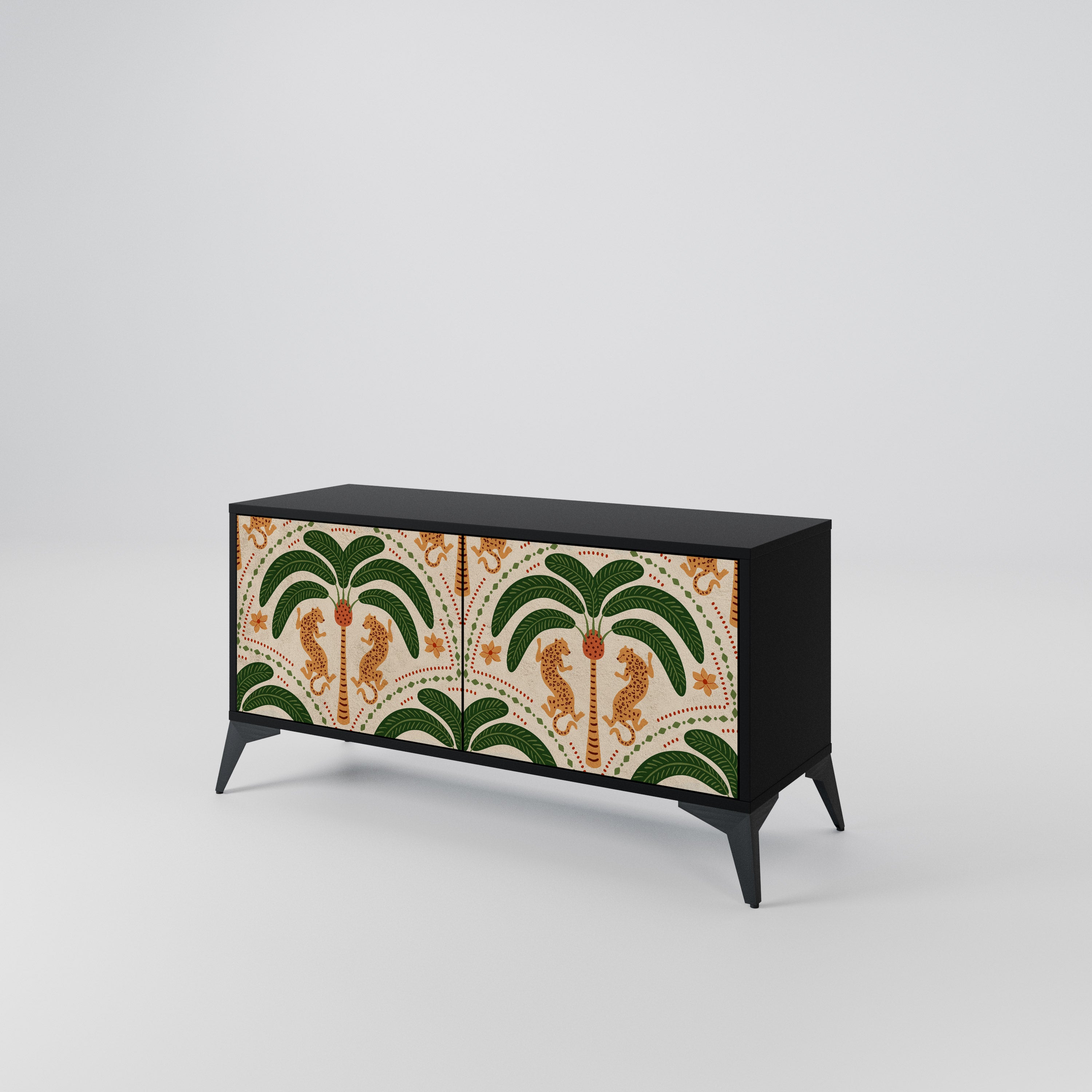 DANCING PREDATORS Compact 2-Door TV Cabinet