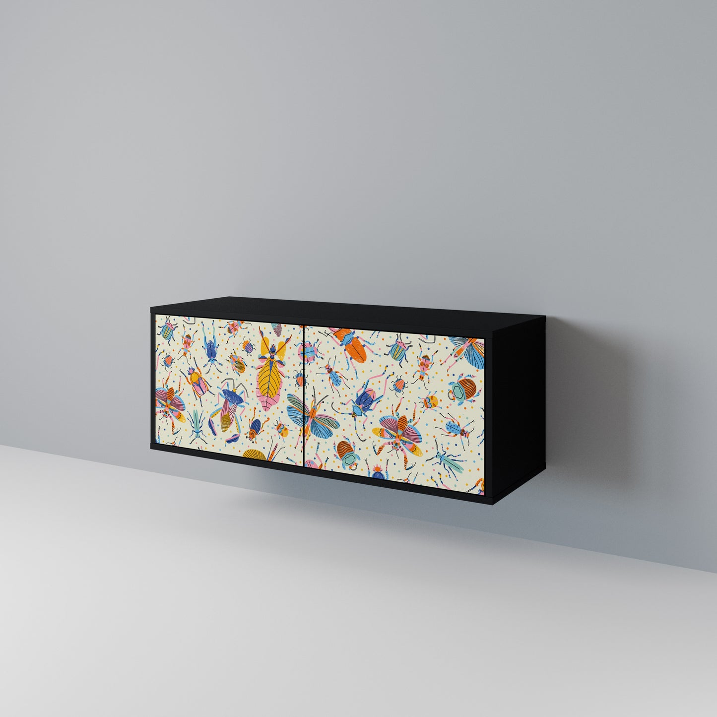 COLORFUL INSECTS Kompaktní dvoudveřový TV stolek